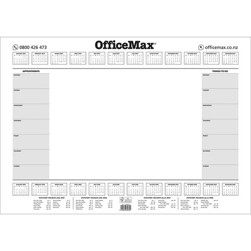 OfficeMax A2 Desk Pad Week To View 2025