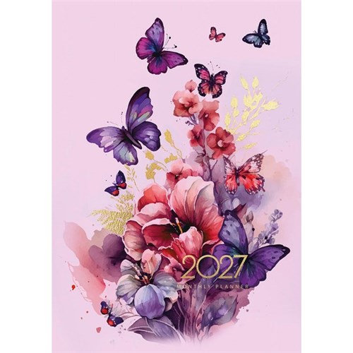 Collins A4 Diary Planner Month To View 2027 Butterflies