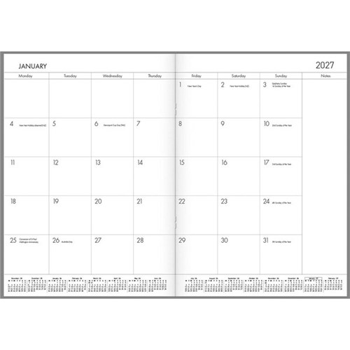 Collins A4 Diary Planner Month To View 2027 Butterflies