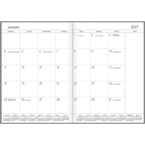 Collins A4 Diary Planner A4 Month To View 2025 Fragrant Lavender