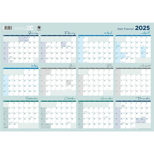 Easy2C Wall Planner Double Sided 990x700mm 2025
