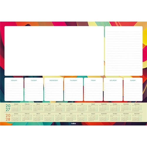Collins A3 Desk Pad Week To View 2025