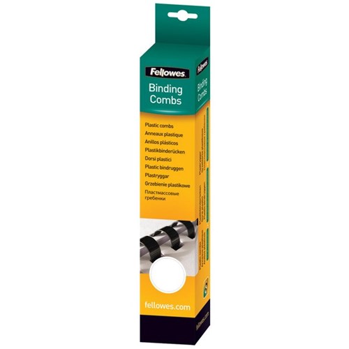 Fellowes 10mm Binding Coils 21 Ring White, Box of 25