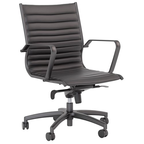 Knights Metro Executive Chair With Arms Mid Back Black/Black