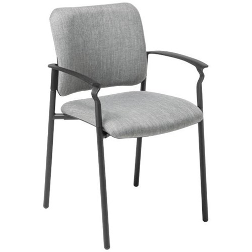 Eden Office Polo Plus Visitor Chair With Arms Keylargo Fabric/Ash