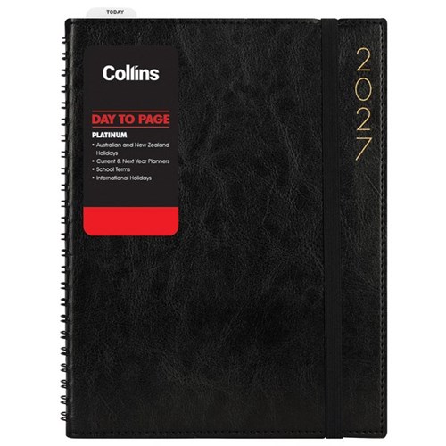 Collins A51 1 Hour Appointment Diary A5 1 Day Per Page 2025 Black