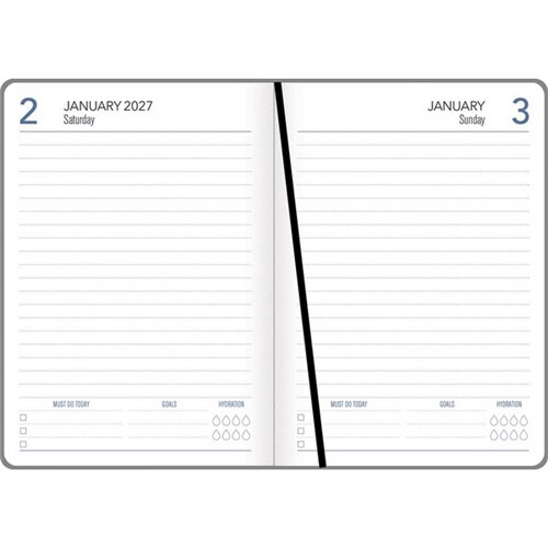 Collins A51 Coloured Edge Diary A5 1 Day Per Page 2025 Black
