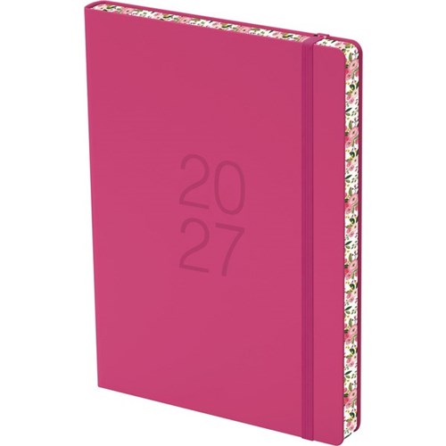 Collins A51 Coloured Edge Diary A5 1 Day Per Page 2025 Pink