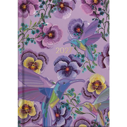 Collins A51 Diary A5 Day Per Page 2027 Beautiful Blooms Assorted Designs