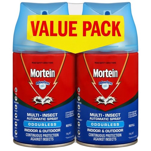 Mortein Odourless Insect Control Spray Indoor Refill 154g, Pack of 2