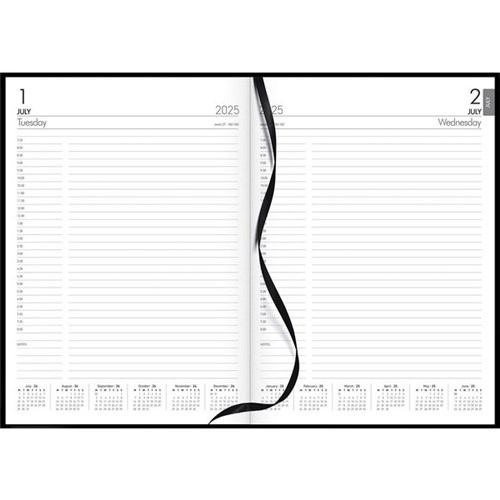 Collins A41A Mid Year Diary A4 1 Day To A Page 1 July 2025 to 30 June 2026 Black