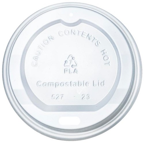 Compostable Lids for 180ml & 240ml Hot Paper Cups, Carton of 1000