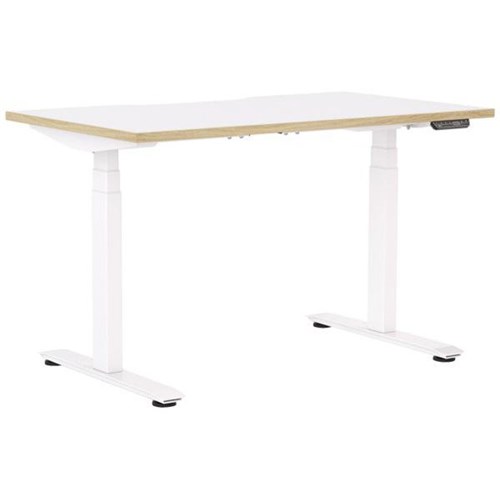 Klever Pro Electric Single User Height Adjustable Desk 1200mm Snowdrift/Classic Oak/White