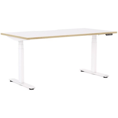 Klever Pro Electric Single User Height Adjustable Desk 1500mm Snowdrift/Classic Oak/White