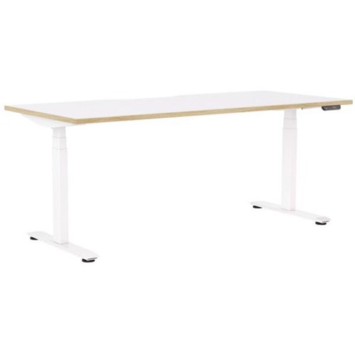 Klever Pro Electric Single User Height Adjustable Desk 1800mm Snowdrift/Classic Oak/White