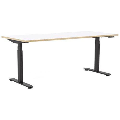 Klever Pro Electric Single User Height Adjustable Desk 1800mm Snowdrift/Classic Oak/Black