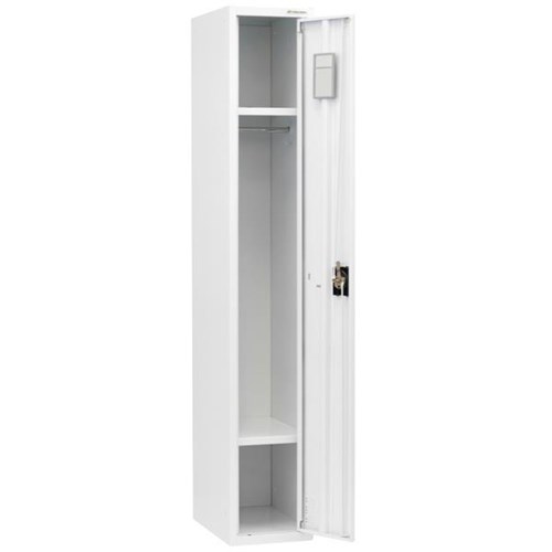 Precision Classic Locker 1 Tier Flush Lock 300mm White Satin