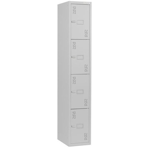 Precision Classic Locker 4 Tier Latch Lock 300mm Silver Grey