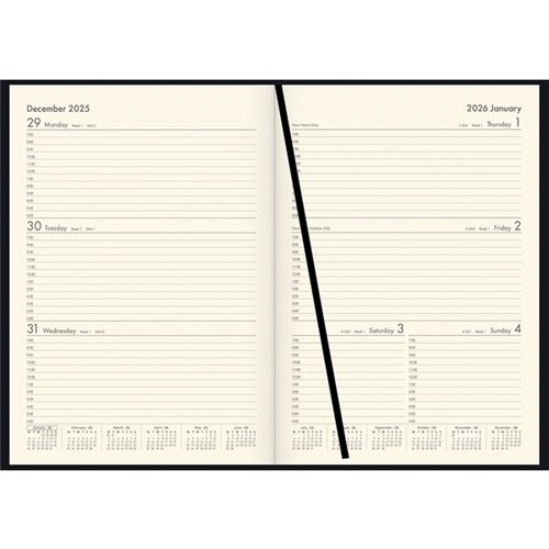 Winc A43 1 Hour Appointment Diary Recycled A4 Week To View 2026 Black