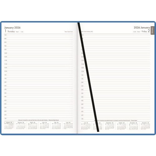 Winc A41 1/2 Hour Appointment Diary Soft Touch A4 1 Day Per Page 2026 Blue