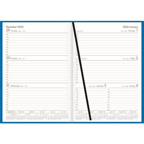 Winc A53 1 Hour Appointment Diary Soft Touch A5 Week To View 2026 Blue