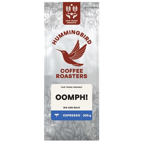 Hummingbird Organic Espresso Grind Coffee Oomph 200g