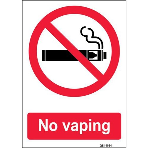 No Vaping Plastic Sign 240x340mm