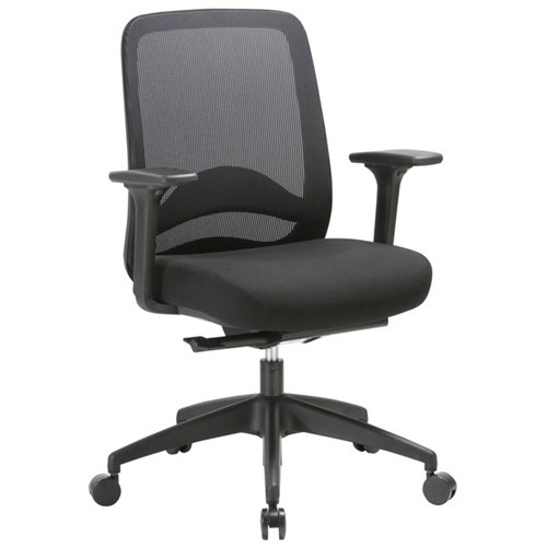 Buro Vela Task Chair Mesh Mid Back With Arms Black