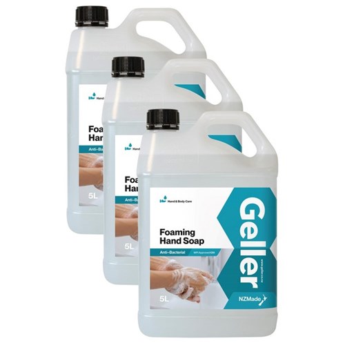 Geller Foaming Hand Wash Soap 5L, Carton of 3