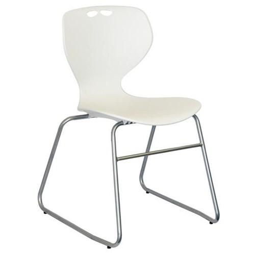 Mata Visitor Chair Sled Base White