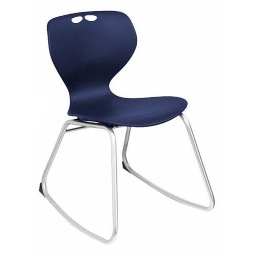 Mata Rocker Visitor Chair Sled Base Blue