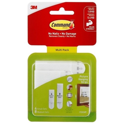 Command™ Picture Hanging Strips  Small & Medium, Pack of 12