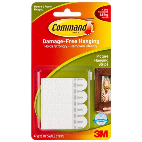 Command™ Picture Hanging Strips Small, Pack of 4 Sets