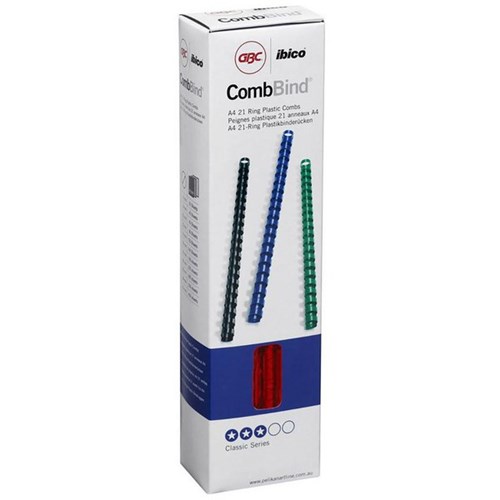 GBC Ibico 8mm Plastic Binding Coils 21 Ring Red, Pack of 100