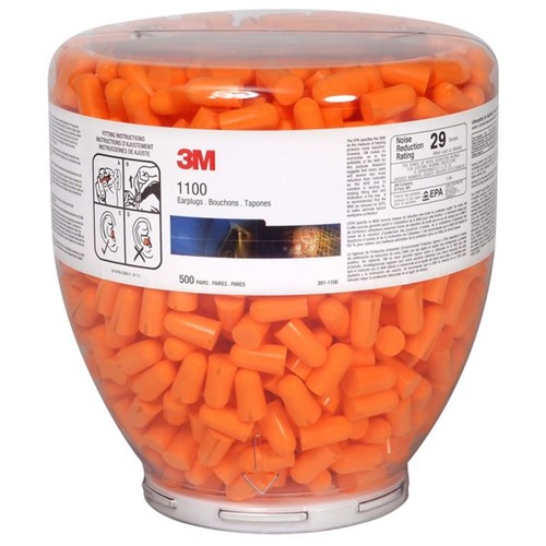 3M™ 1100 BT Earplugs Class 3 Dispenser Refill, Bottle of 500 Pairs