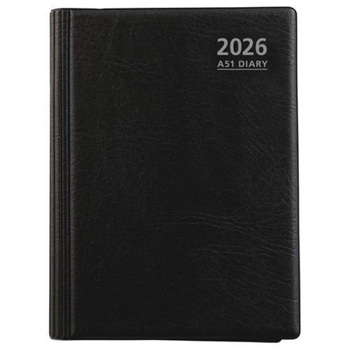 OfficeMax A51 1/2 Hour Appointments Executive Diary A5 1 Day Per Page 2026 Black