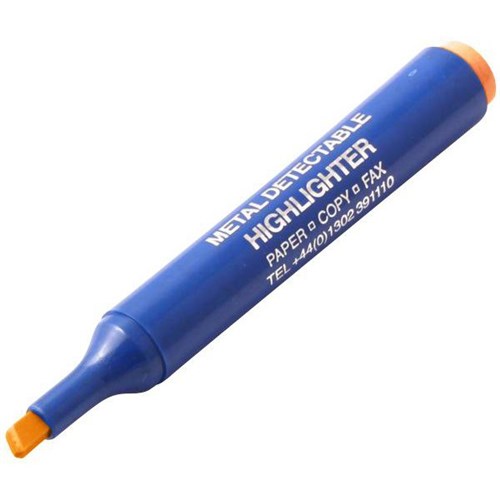 Metal Detectable Orange Highlighters Pack of 10