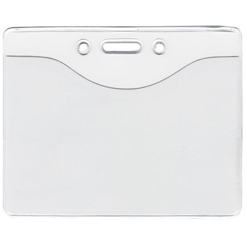 OfficeMax Security ID Card Holder Heavy Duty Vinyl Landscape 60x85mm, Pack of 10