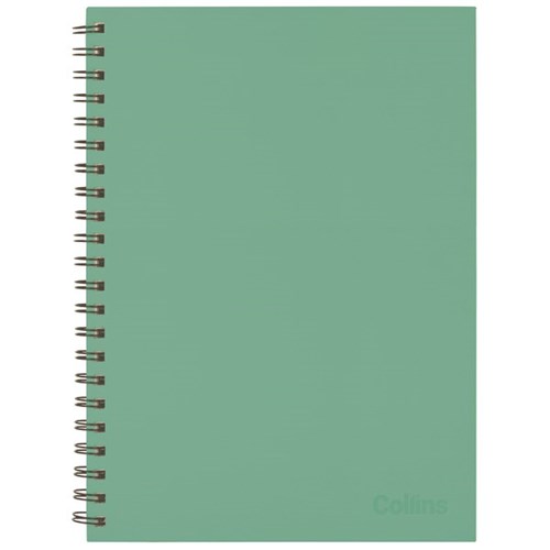 Collins A4 Hard Cover Spiral Notebook Sage Green 200 Pages