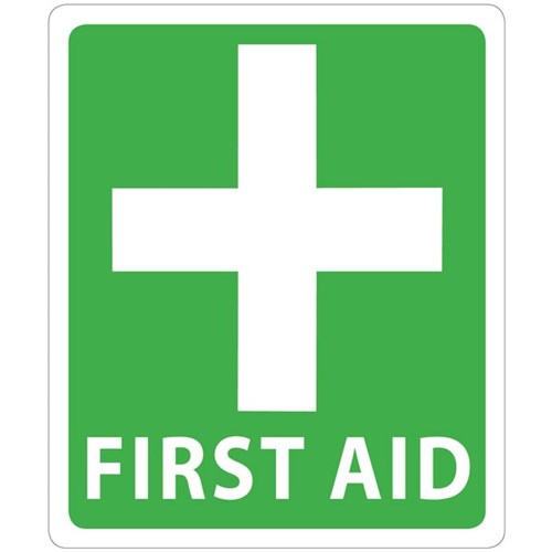 First Aid Self-Adhesive Safety Sign 105x125mm