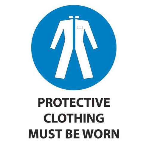 Protective Clothing Must Be Worn Safety Sign 230x300mm