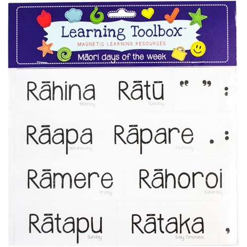 Learning Toolbox Magnets Maori Days of the Week, Set of 14