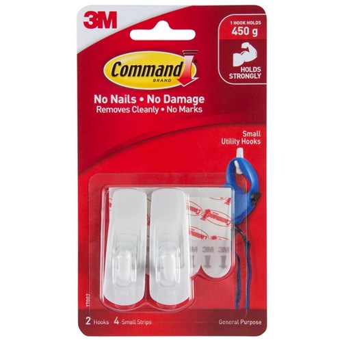 Command™ Adhesive Hooks Small, Pack of 2
