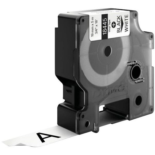 Dymo Labelling Tape Rhino Industrial Vinyl 19mm x 5.5m Black on White