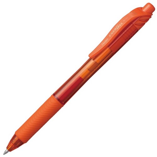 Pentel Energel-X Orange Retractable Rollerball Gel Pen 0.7mm Fine Tip