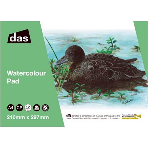 Das Brown Teal Watercolour Pad A4 200gsm Pad of 12