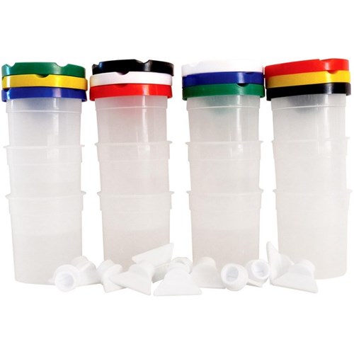 Non Spill Paint Pots and Lids Assorted, Set of 12