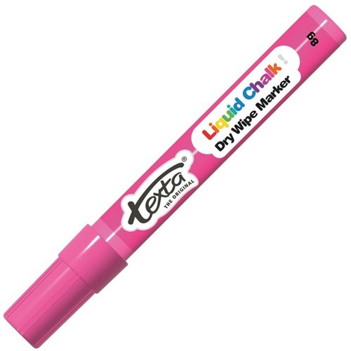 Texta Liquid Chalk Dry Wipe Window Marker 4.5mm Bullet Tip Pink