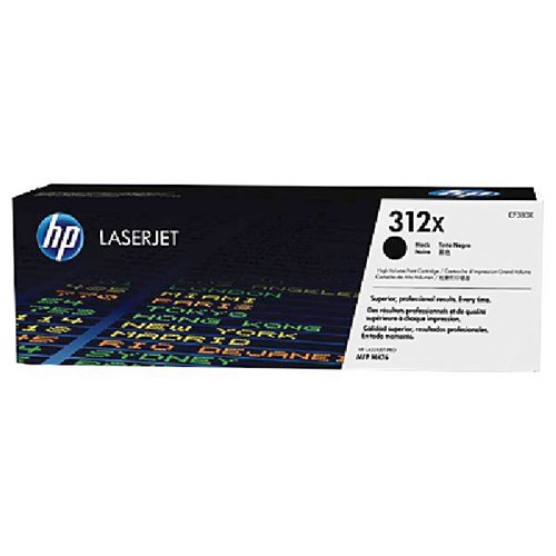 HP 312X Black Laser Toner Cartridge High Yield CF380X