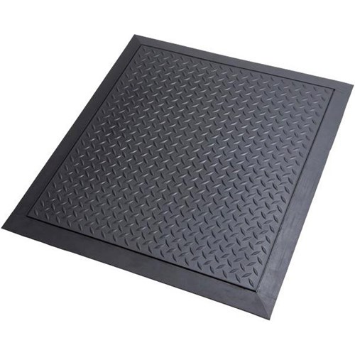 Comfort Lock Anti-Fatigue Mat Rubber Single Black 710x780x12mm
